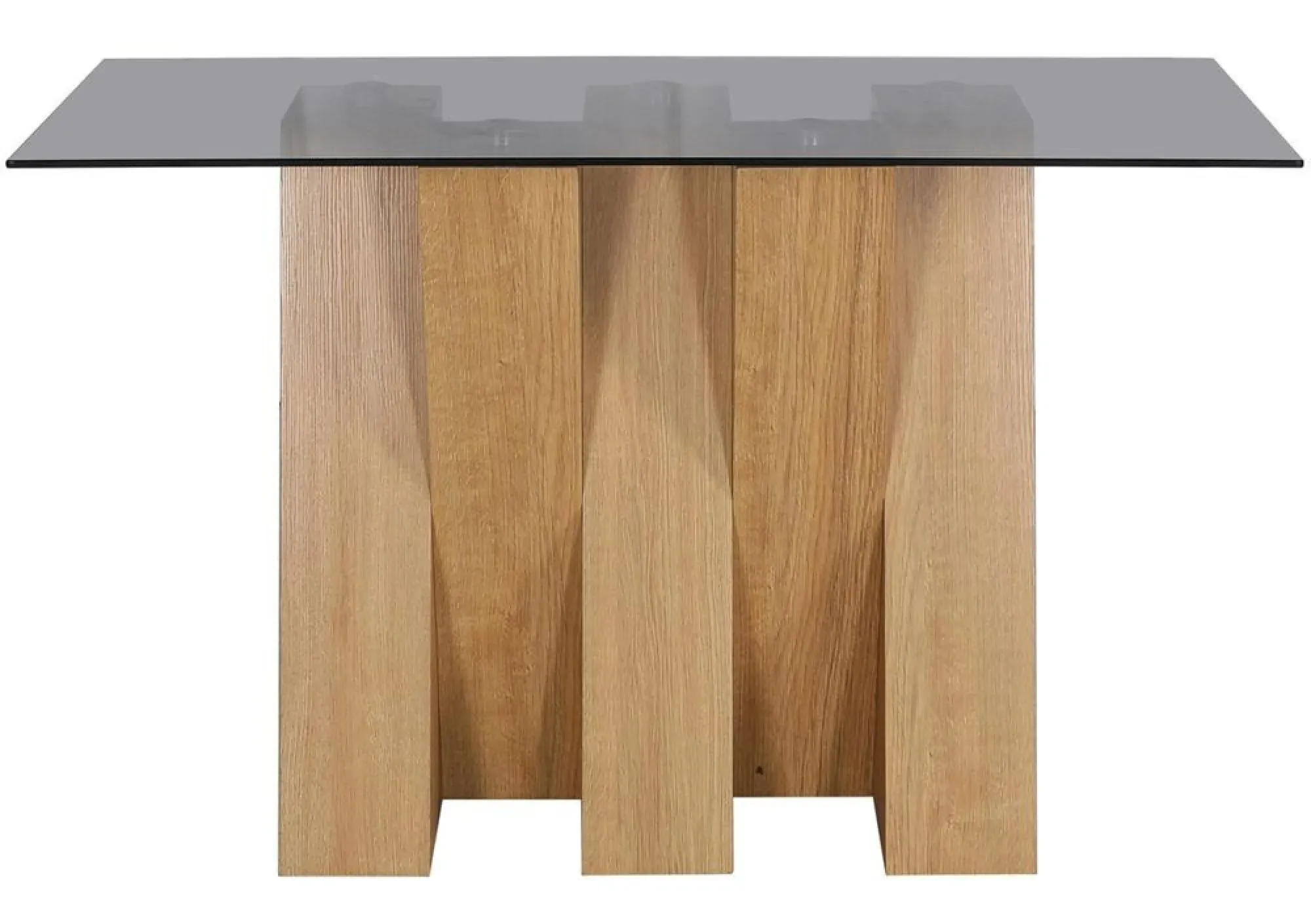 Newton Console Table - Smoked Glass, Oak Effect