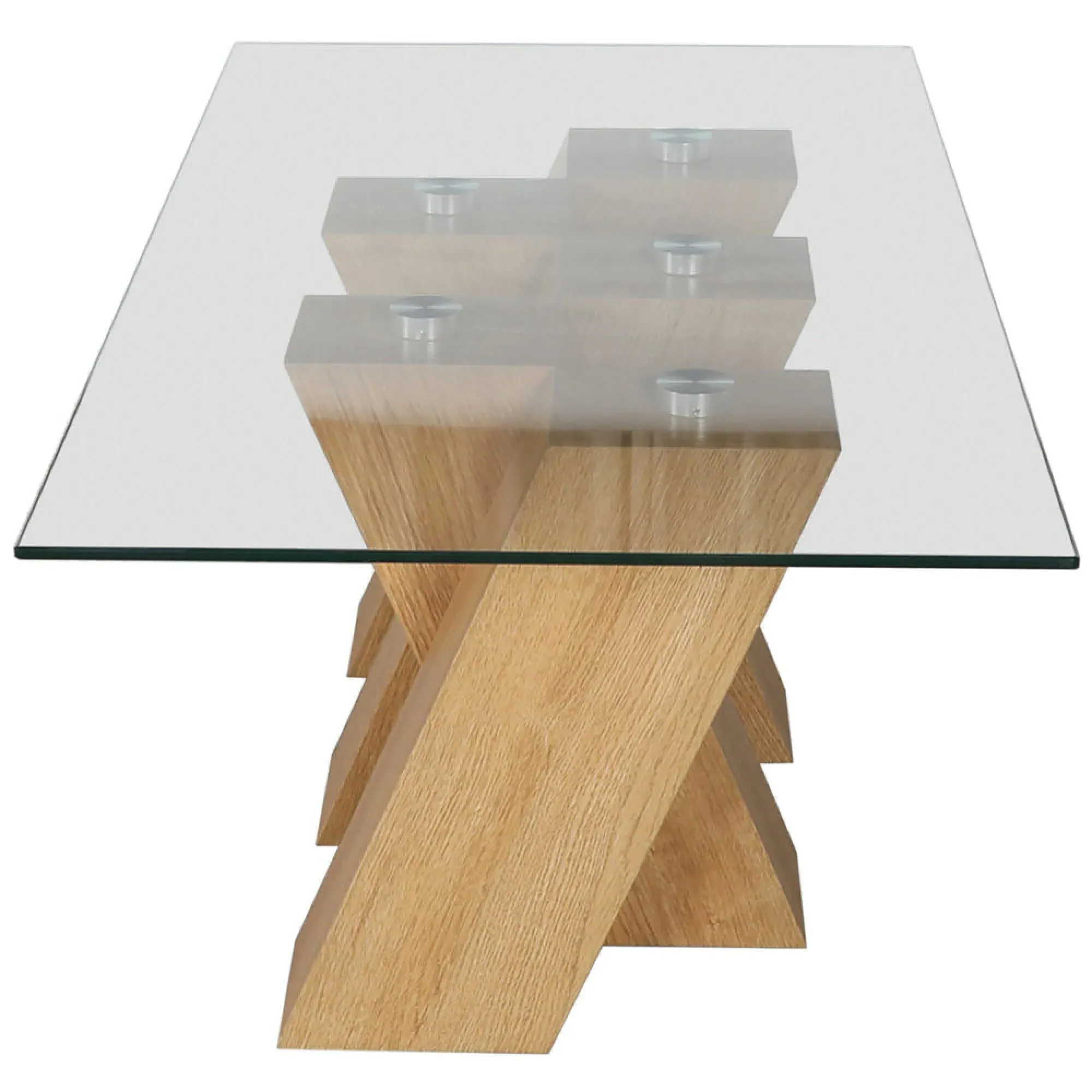 Newton Glass Coffee Table - Clear, Oak Effect