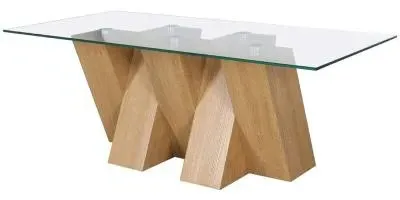 Newton Glass Coffee Table - Clear, Oak Effect image