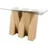 Newton Glass Console Table - Clear, Oak Effect