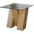 Newton Lamp Table - Smoked Glass, Oak Effect