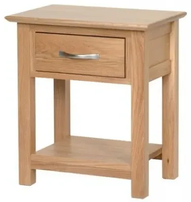 Nimbus Oak 1 Drawer Bedside Table - Light Oak image