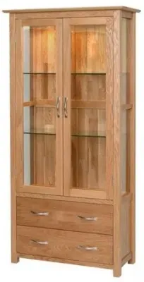 Nimbus Oak 2 Door Display Cabinet - Light Oak image