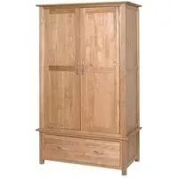 Nimbus Oak 2 Door Wardrobe with Drawer - Light Oak