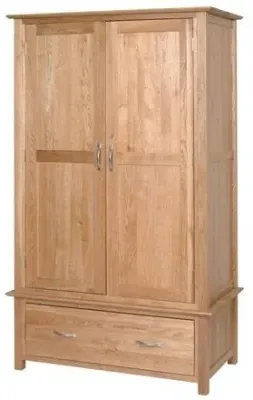 Nimbus Oak 2 Door Wardrobe with Drawer - Light Oak image