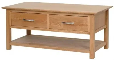 Nimbus Oak 2 Drawer Coffee Table - Light Oak, Oak