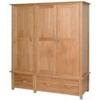 Nimbus Oak 3-Door Triple Wardrobe - Light Oak