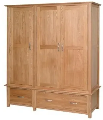 Nimbus Oak 3-Door Triple Wardrobe - Light Oak image
