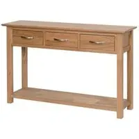 Nimbus Oak 3 Drawer Console Table - Light Oak