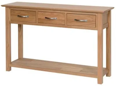 Nimbus Oak 3 Drawer Console Table - Light Oak image