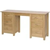 Nimbus Oak 6 Drawer Dressing Table - Light Oak