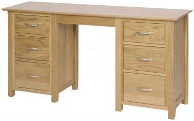 Nimbus Oak 6 Drawer Dressing Table - Light Oak image