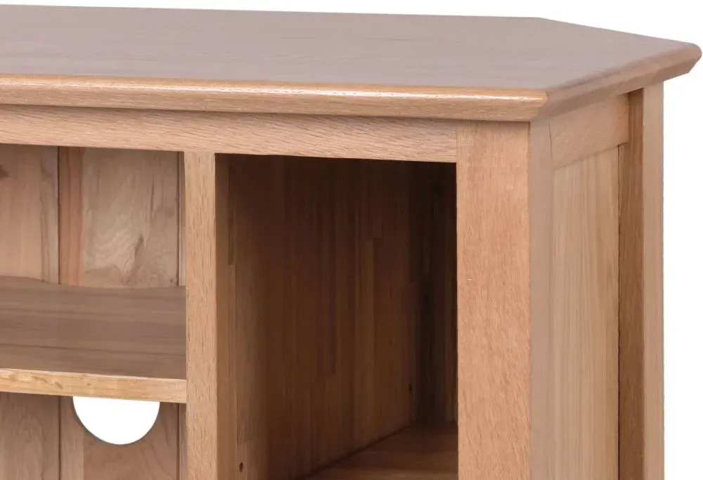 Nimbus Oak 90cm Corner TV Unit - Light Oak