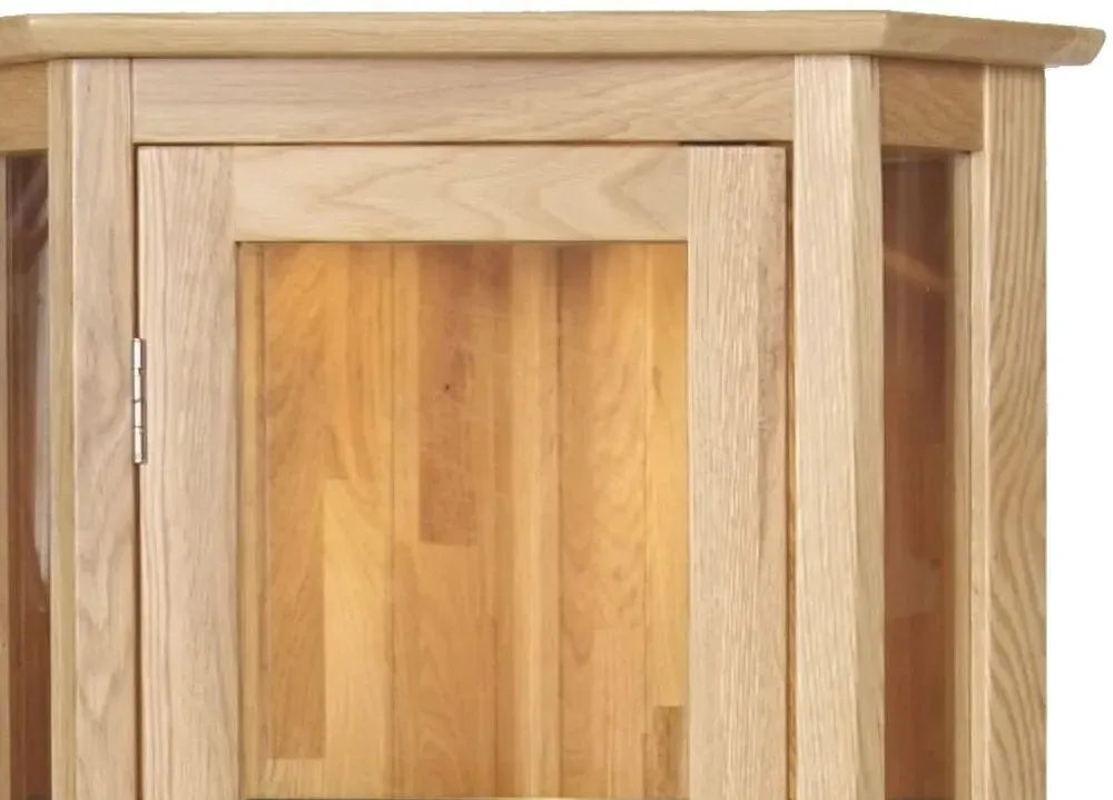 Nimbus Oak Corner Display Cabinet - Light Oak