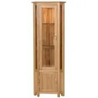 Nimbus Oak Corner Display Cabinet - Light Oak