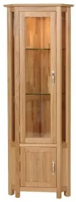 Nimbus Oak Corner Display Cabinet - Light Oak image