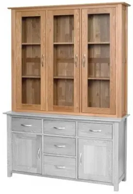 Nimbus Oak Large Dresser Top with Glass - Light Oak