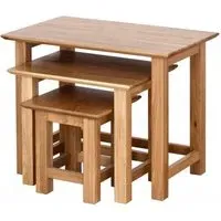 Nimbus Oak Nest of 3 Tables - Light Oak