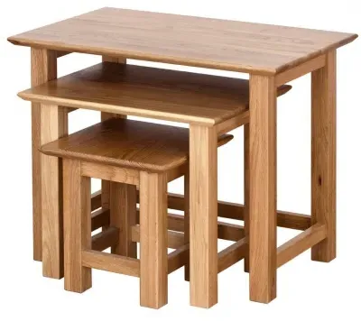 Nimbus Oak Nest of 3 Tables - Light Oak