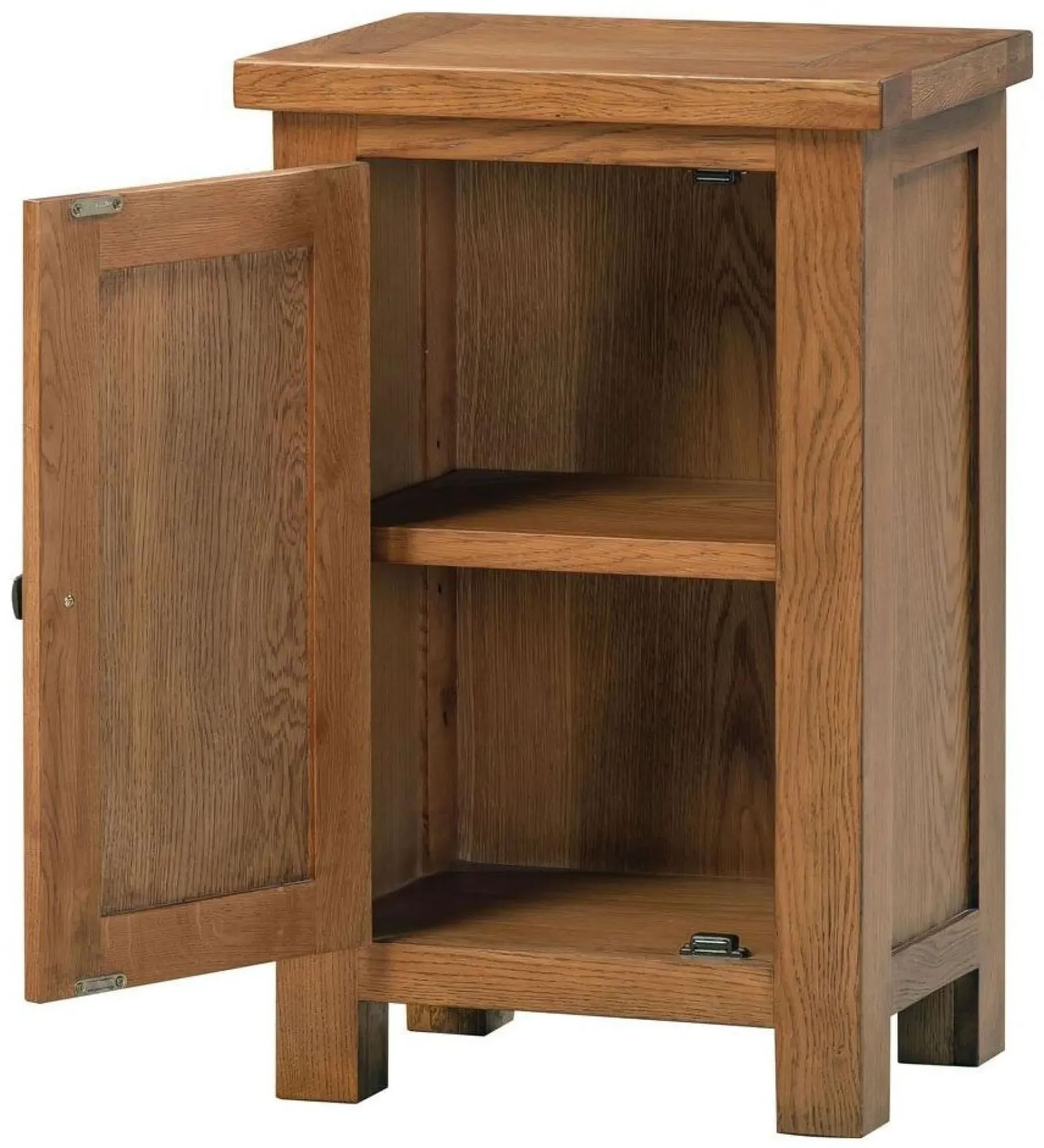 Original Rustic Oak 1 Door Hall Cabinet - Rustic Oak