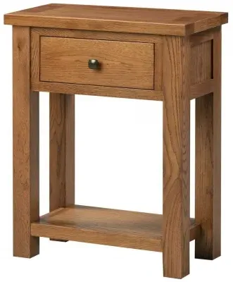 Original Rustic Oak 1 Drawer Console Table - Rustic Oak