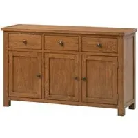 Original Rustic Oak 137cm 3 Door Sideboard - Rustic Oak
