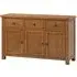 Original Rustic Oak 137cm 3 Door Sideboard - Rustic Oak