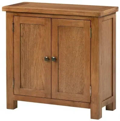 Original Rustic Oak 2 Door Small Cabinet - Rustic Oak