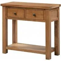 Original Rustic Oak 2 Drawer Console Table - Rustic Oak