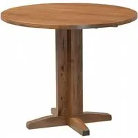 Original Rustic Oak 2-Seater Round Drop Leaf Dining Table - Rustic Oak