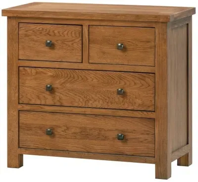 Original Rustic Oak 2+2 Drawer Chest - Rustic Oak