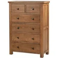 Original Rustic Oak 2+4 Drawer Chest - Rustic Oak
