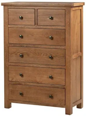 Original Rustic Oak 2+4 Drawer Chest - Rustic Oak
