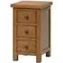 Original Rustic Oak 3 Drawer Compact Bedside Cabinet - Rustic Oak