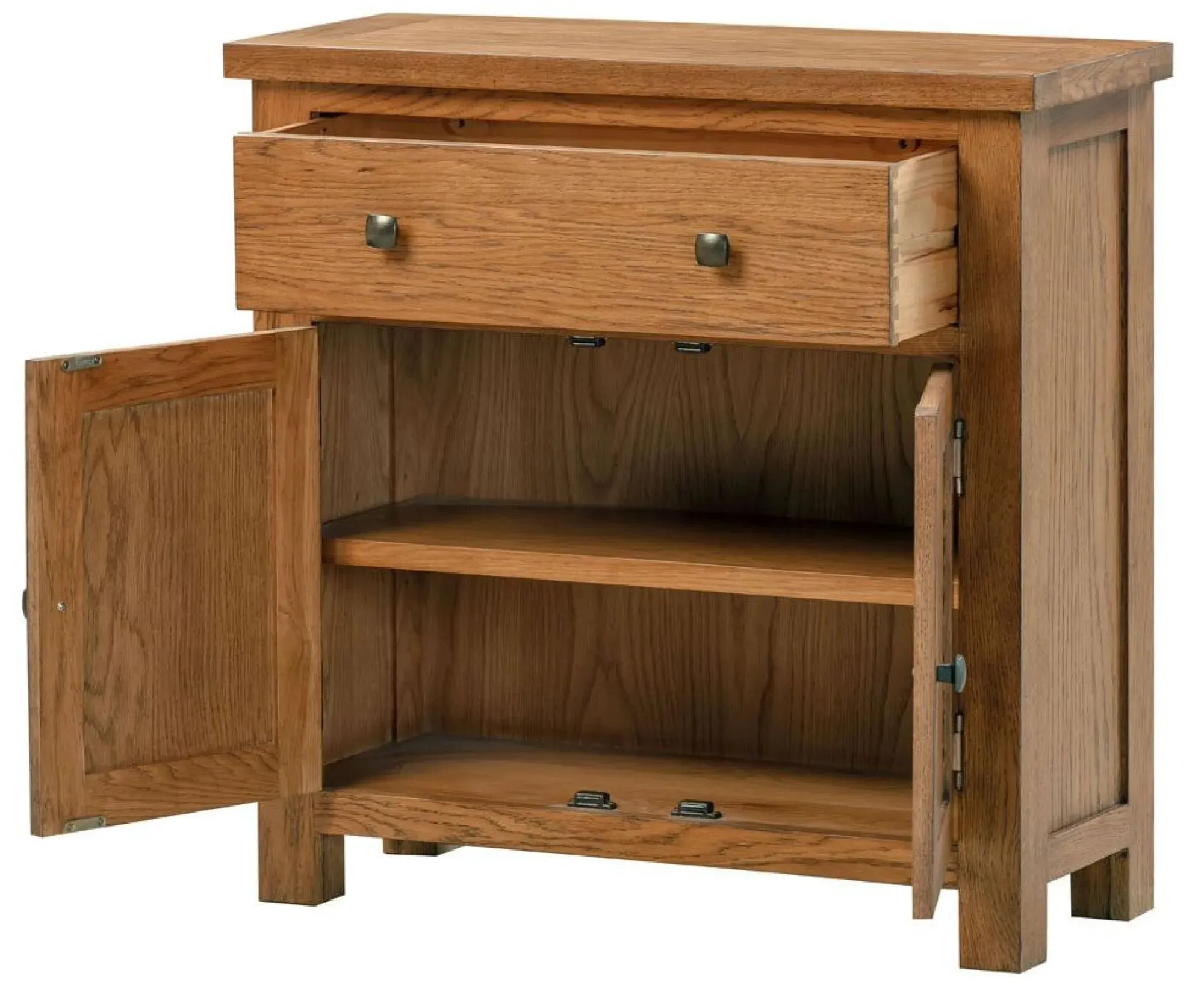 Original Rustic Oak 80cm 2 Door Sideboard - Rustic Oak