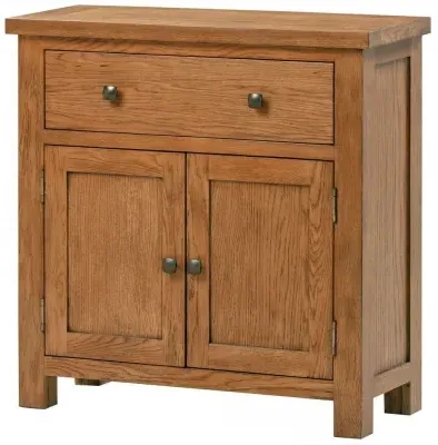 Original Rustic Oak 80cm 2 Door Sideboard - Rustic Oak
