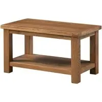 Original Rustic Oak 80cm Coffee Table with Shelf - Rustic Oak
