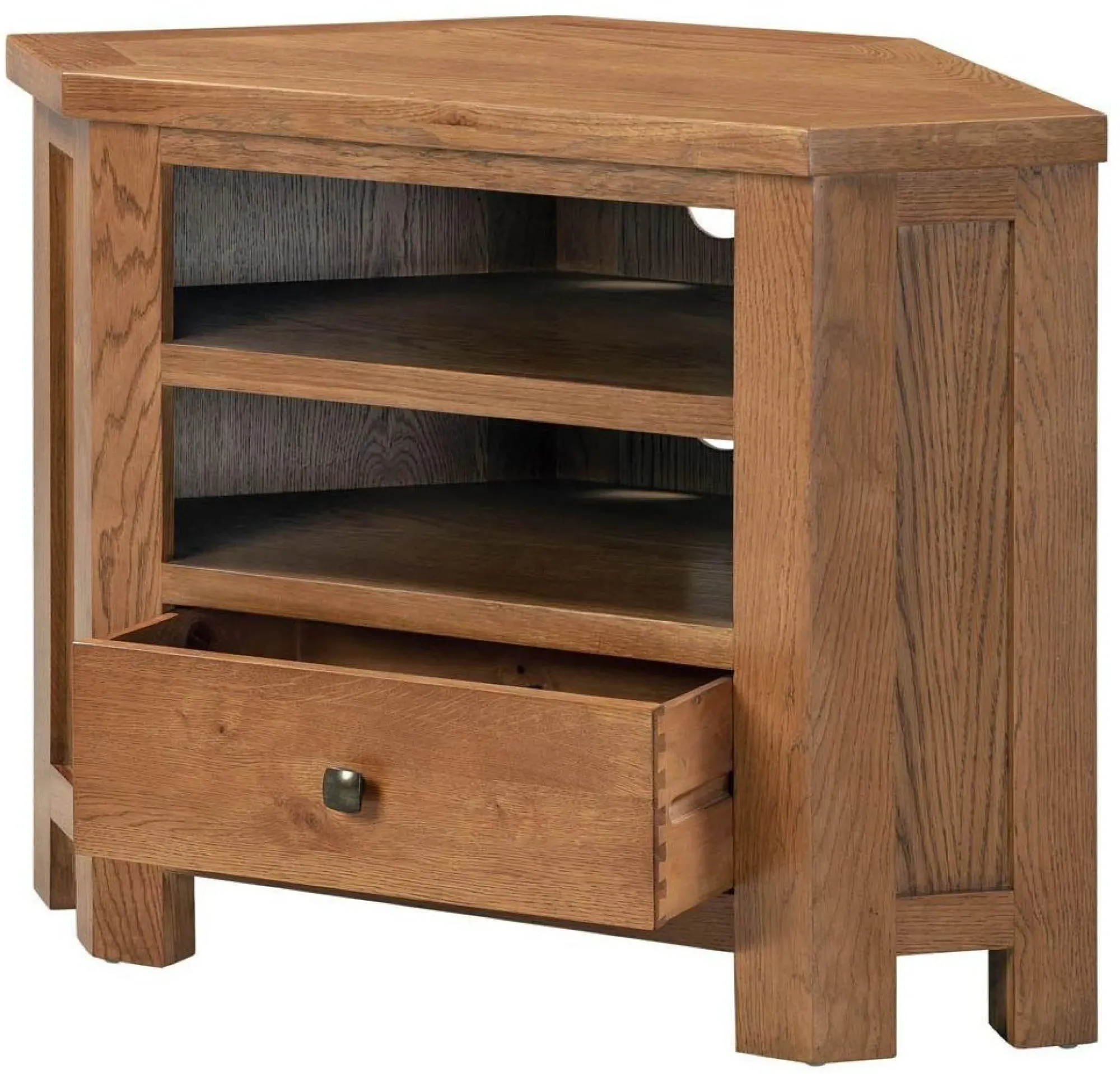 Original Rustic Oak 90cm Corner TV Unit - Rustic Oak
