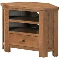 Original Rustic Oak 90cm Corner TV Unit - Rustic Oak