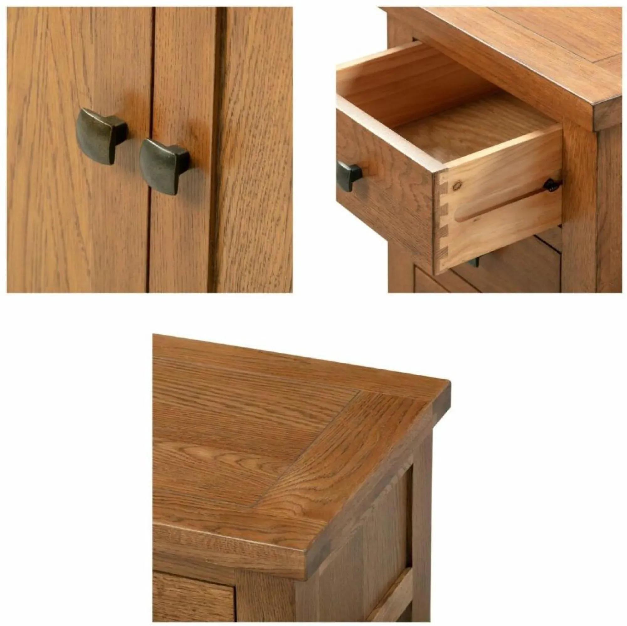 Original Rustic Oak 96cm 2 Door Sideboard - Rustic Oak