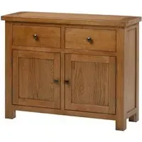 Original Rustic Oak 96cm 2 Door Sideboard - Rustic Oak