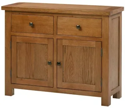 Original Rustic Oak 96cm 2 Door Sideboard - Rustic Oak