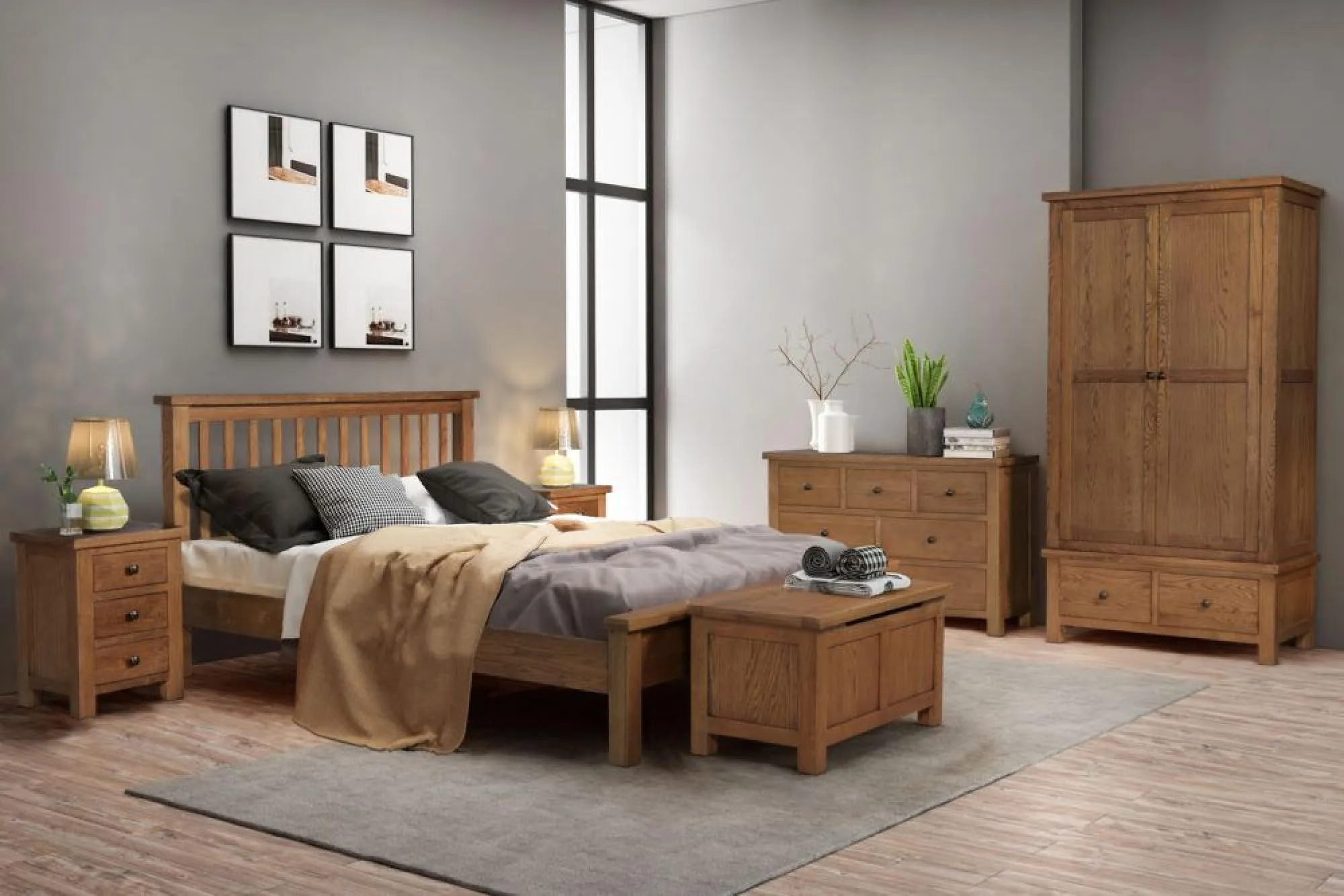 Original Rustic Oak Bed Frame - Rustic Oak