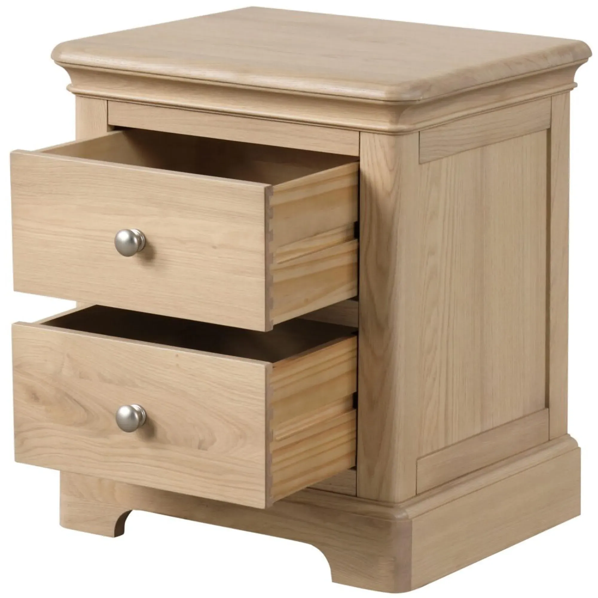 Romford 2 Drawer Bedside Cabinet - Pale Oak