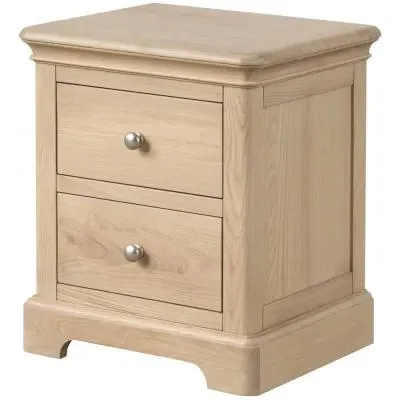 Romford 2 Drawer Bedside Cabinet - Pale Oak image