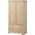 Romford Oak 2 Door 2 Drawer Double Wardrobe - Pale Oak