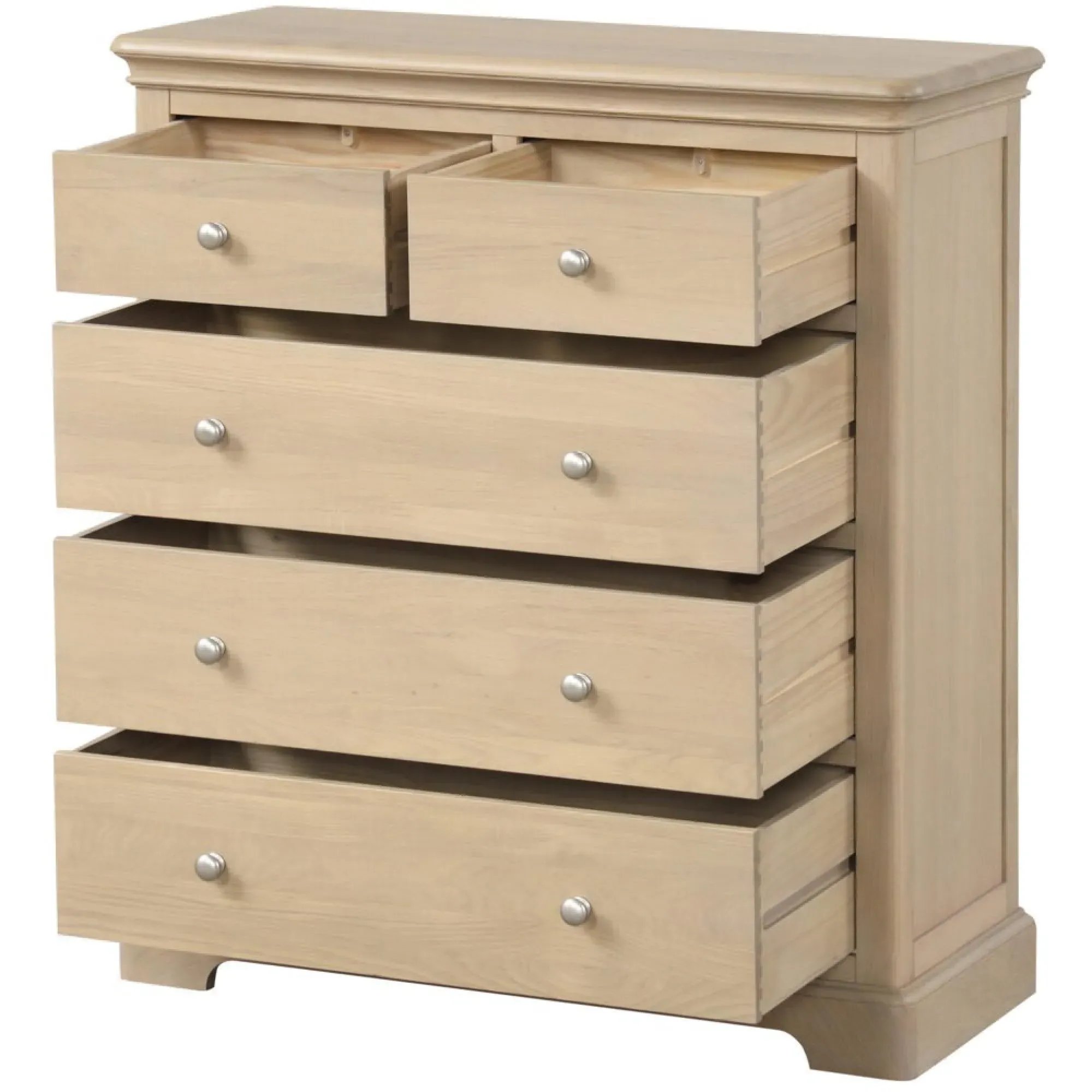 Romford Oak 2+3 Drawer Chest - Pale Oak