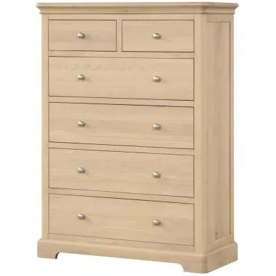 Romford Oak 2+4 Drawer Chest - Pale Oak