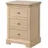 Romford Oak 3 Drawer Bedside Cabinet - Pale Oak