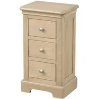 Romford Oak 3 Drawer Compact Bedside Cabinet - Pale Oak